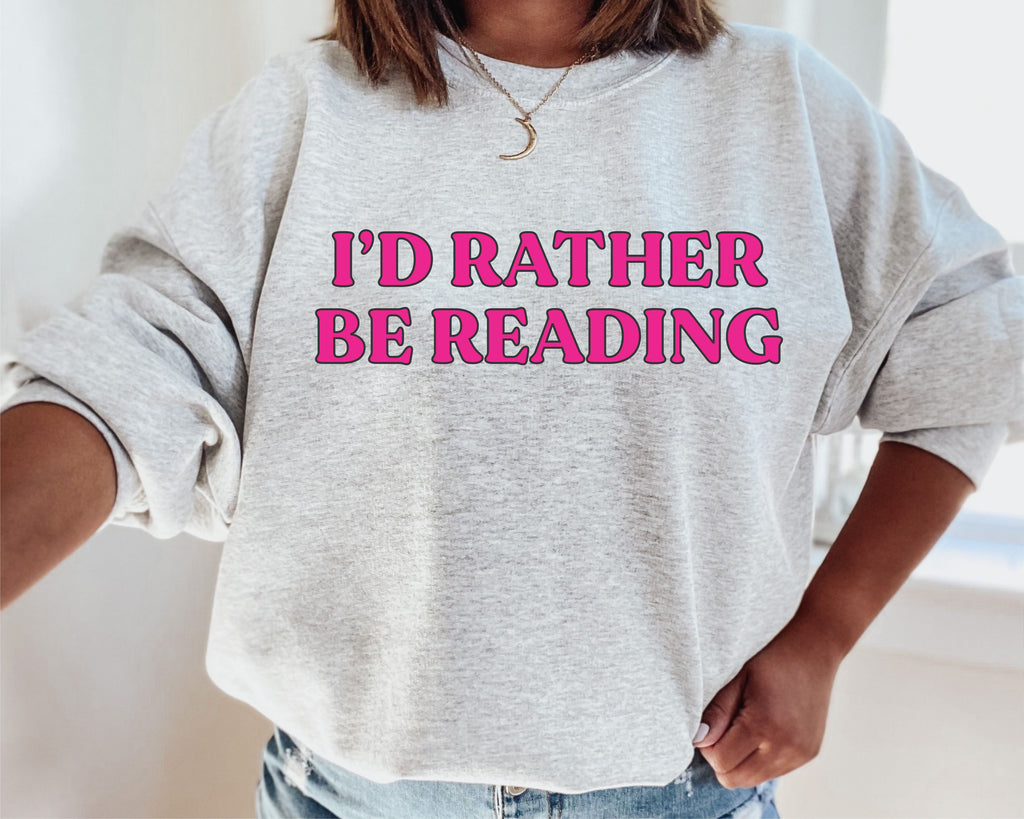 I'd Rather Be Reading | Adult Crewneck Sweatshirt – Jam Threads