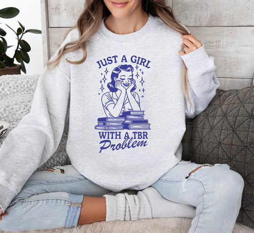 Girl with a TBR Problem | Adult Crewneck Sweatshirt