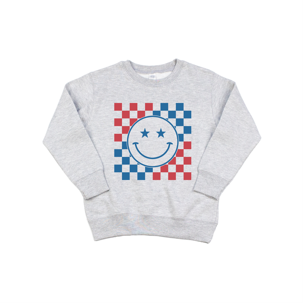 Red White and Blue | Kid's Crewneck Pullover Sweatshirt