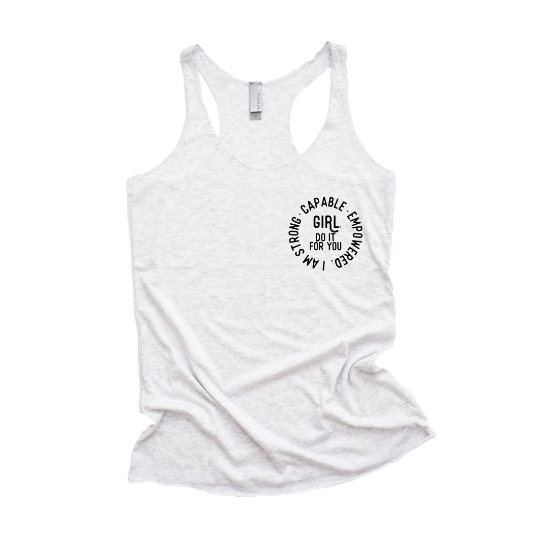 Do It For You | White Heather Racerback Tank Top