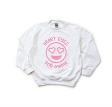 Heart Eyes for Mama | Kids' White Pullover Sweatshirt