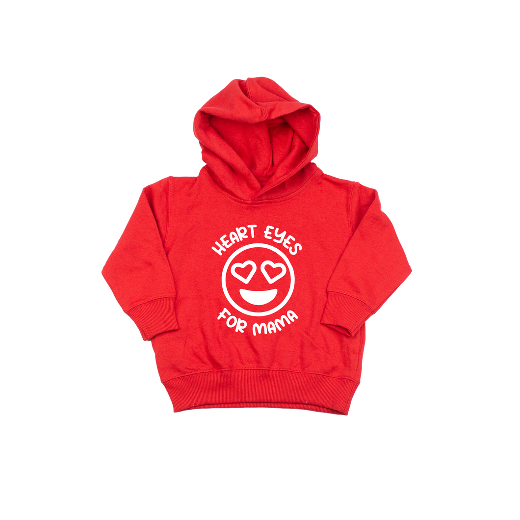 Heart Eyes for Mama | Red Kid's Hooded Sweatshirt