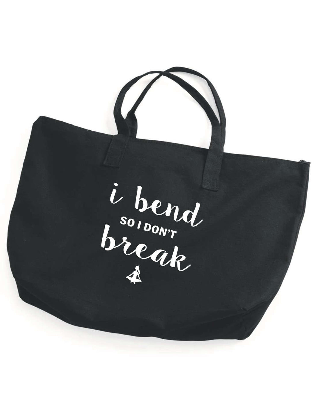I Bend So I Don't Break Zipper Tote Bag | Yoga Bag
