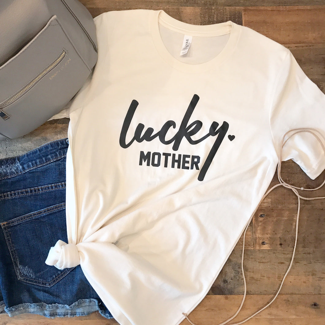 one-lucky-mother-cute-funny-mom-tees