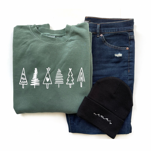Christmas Trees | Adult Midweight Pigment Dyed Sweatshirt