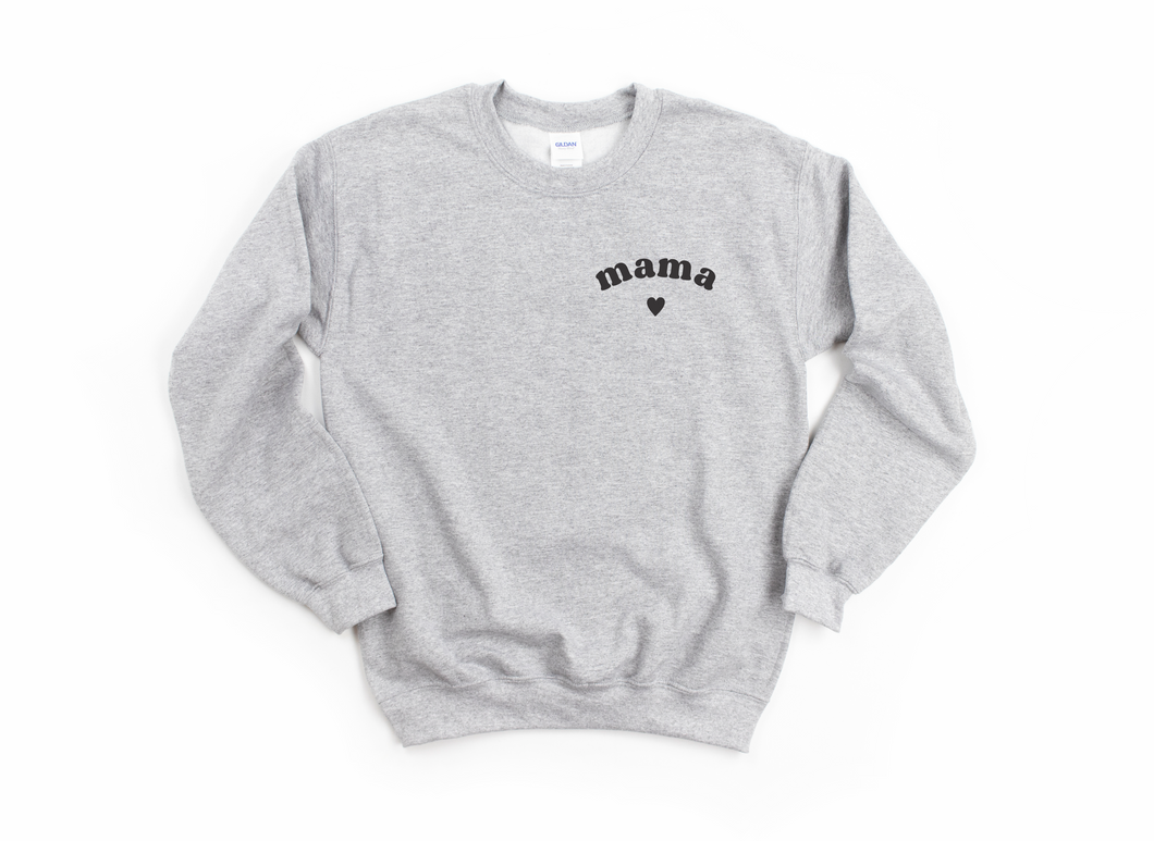 Mama Heart Heather Grey Pullover Sweatshirt